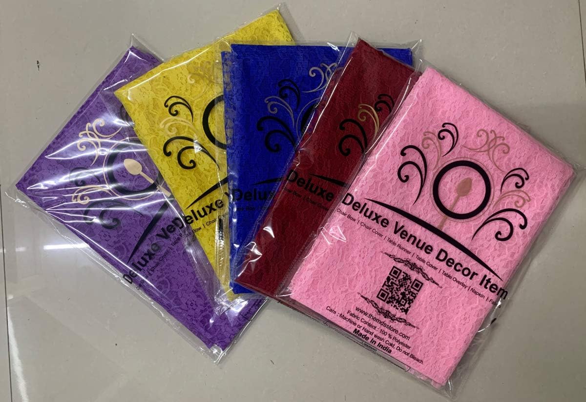 MDS Pack of 25 Wedding 12 x 108 inches Lace Table Runner for Wedding, Decorations for Birthday Parties, Banquets, Graduations, Engagements, and Runners fit Rectangle, Round Table- White