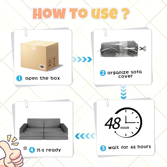 10 Pcs Modular Kids Play Sofa – Versatile Convertible Foam Cushion That Doubles - Image 8