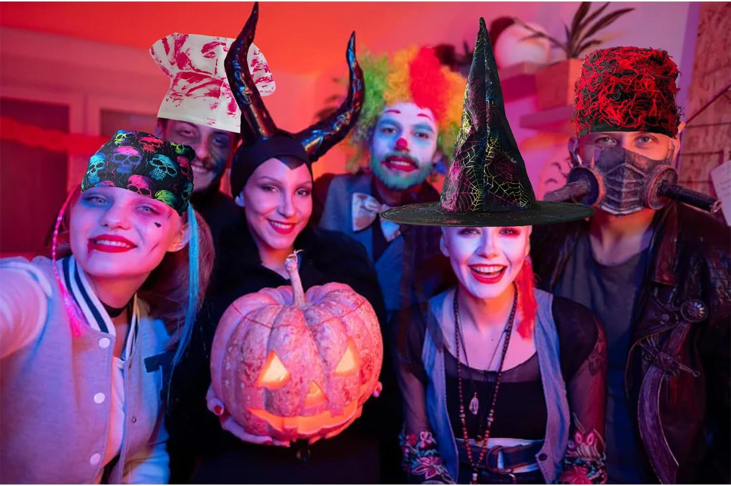 12 Assorted Funny Halloween Party Hats Witch Hat Halloween Costume Decorations Photo Booth Props Hats for Adult Man Women