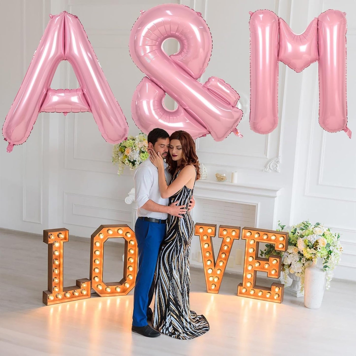 40 Inch Pastel Pink Letter Balloons, Baby Pink Giant Custom Foil Alphabet Balloon &, Mylar Self Inflating light pink Symbol &, Helium Letter & Balloon for Women Girls Birthday Party Decorations