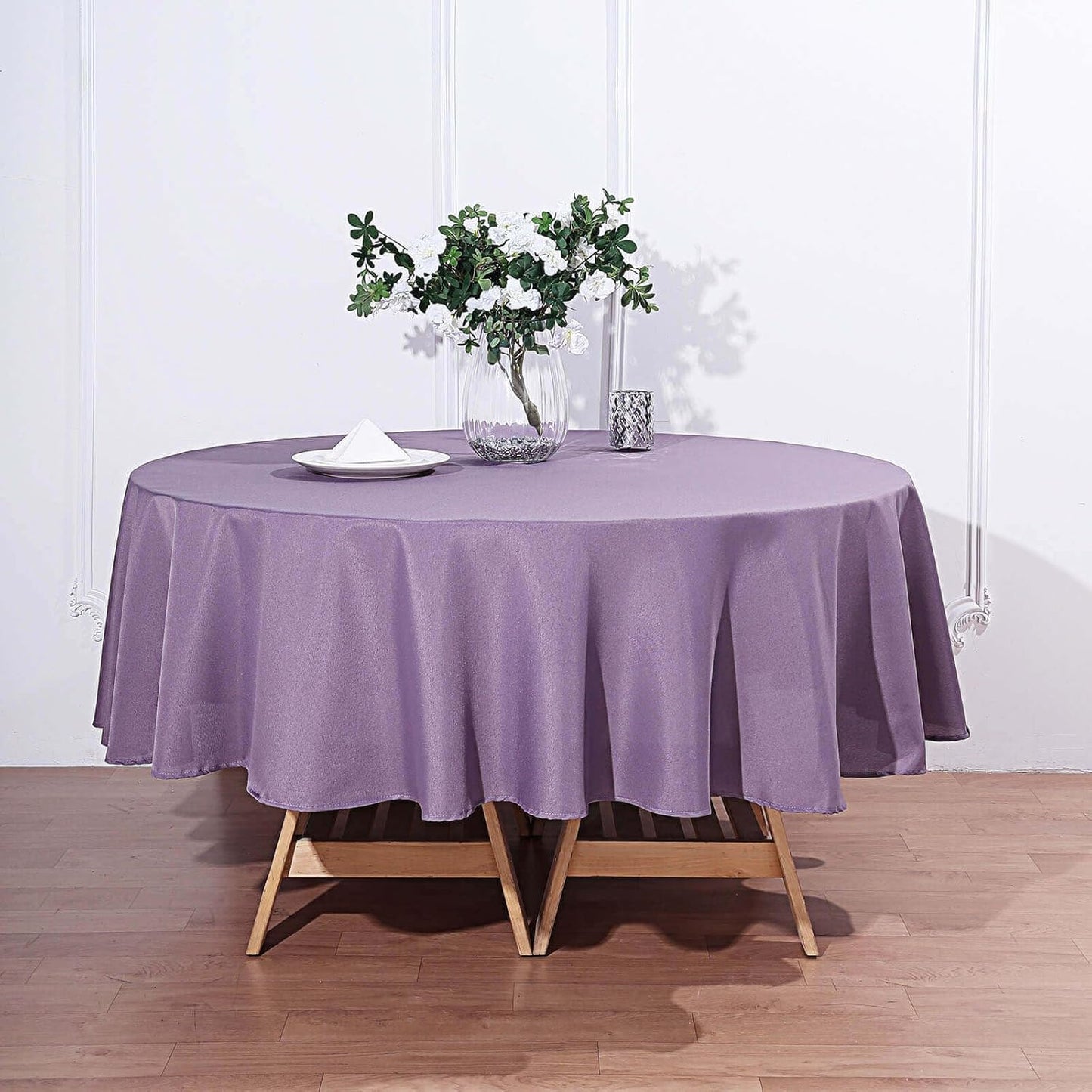 Efavormart Round Tablecloth, 90 Inch Stain & Wrinkle Resistant Washable Table Cloth, Decorative Polyester Fabric Table Cover for Banquet, Wedding, Dining- Amethyst