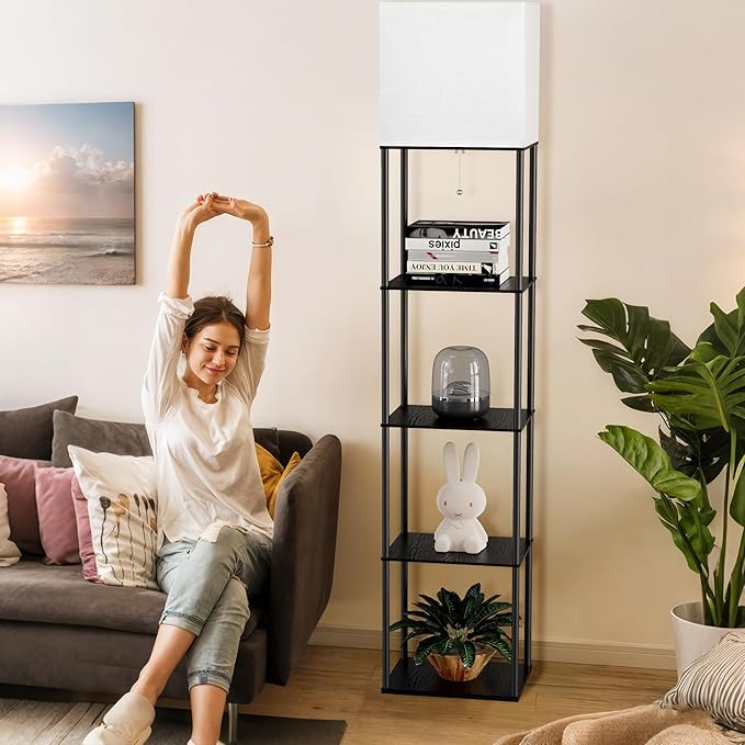 Large Floor Lamp with Shelves, 5-Tier Tall Floor lamp with - Image 9