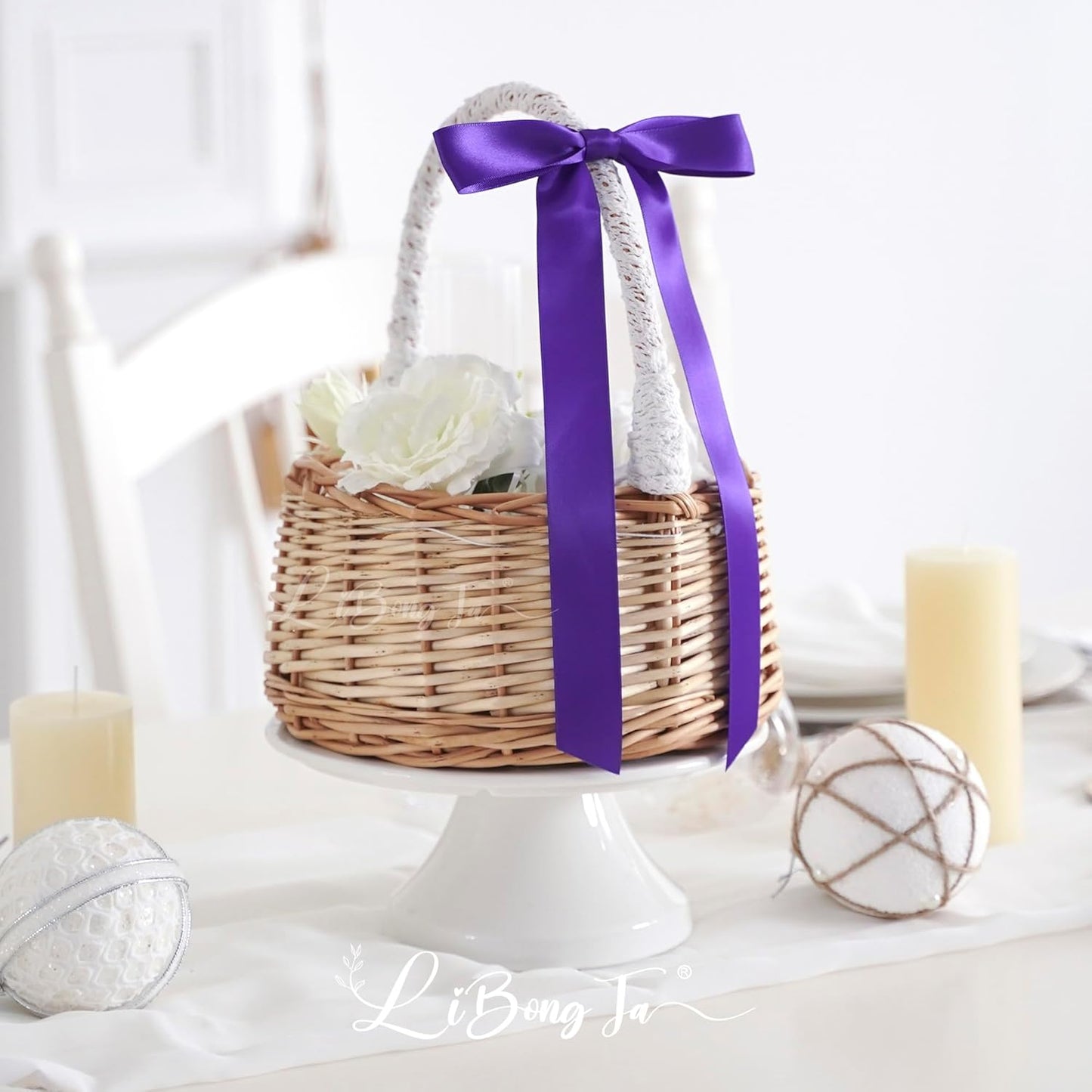 50 PCs Purple Bow Decor 5.5'' Satin Bows with Long Tail, Twist Tie Bows for Craft, Packaging Ribbon Bows, Premade Bows for Cake Decorating, Gift Bows for Treat, Wedding Favor, Party