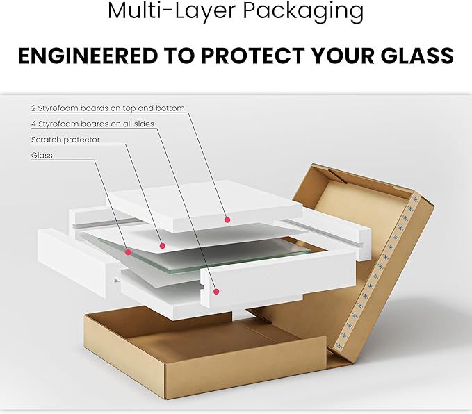 Dulles Glass 42 inch Square Glass Table Top - Image 8