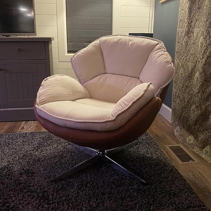 BESTANO Swivel Accent Chair, Chenille Upholstered Modern Living Room Chair - Image 9