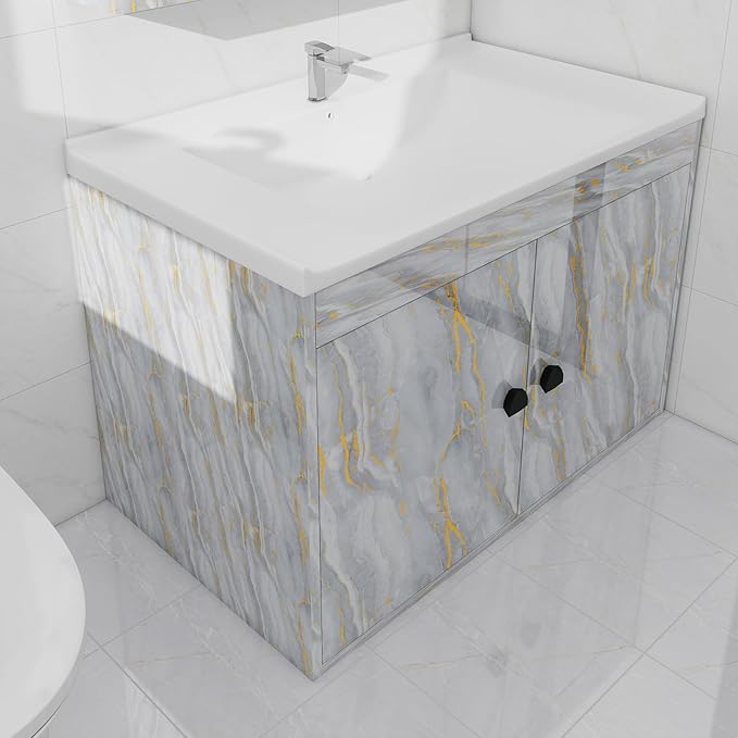 White Gold Marble Contact Paper - Image 8