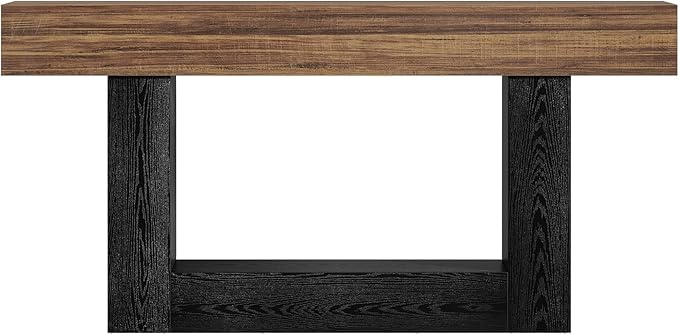 Tribesigns 63-Inch Long Console Table, 2-Tier Entryway Table Sofa Table - Image 9
