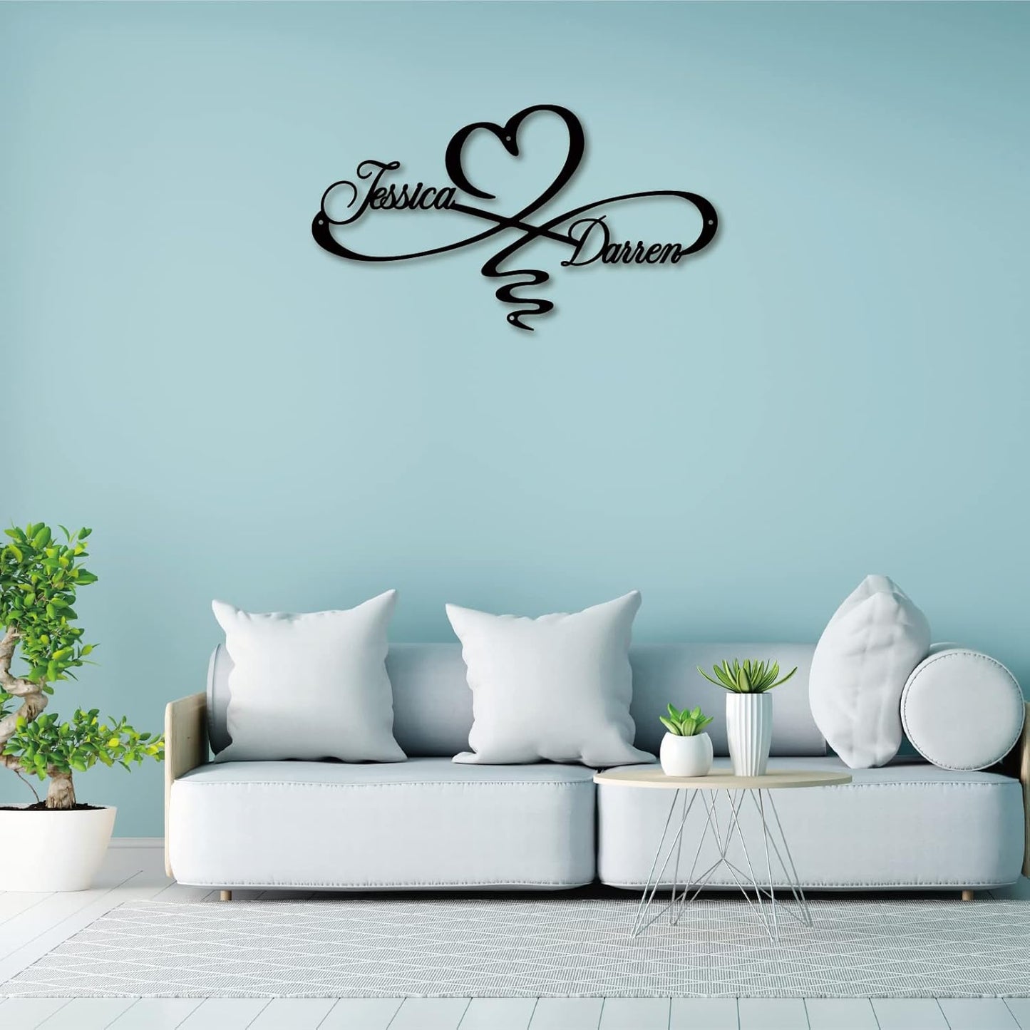 Personalized Infinity Symbol, Metal Love Sign, Love Sign Infinity Heart Sign Metal Wall Decor, Metal Wall Art Decor, Valentine's Day Gift for Her, Metal Wall Art Room Wall Decor