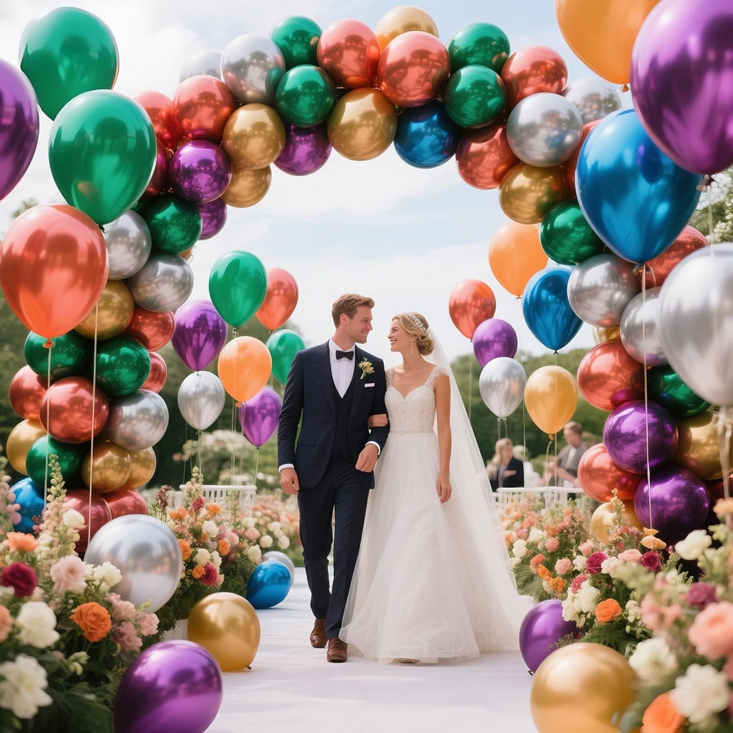 KAWKALSH Metallic Colorful Balloon 12 Inch, 110pcs Latex Party Balloons Helium Bright Color for Birthday Baby Shower Wedding Party Supplies Arch Garland Decoration