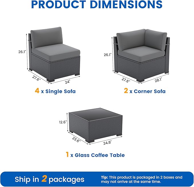 Patio Furniture Sets, 7-Piece Outdoor Patio Furniture - Image 8