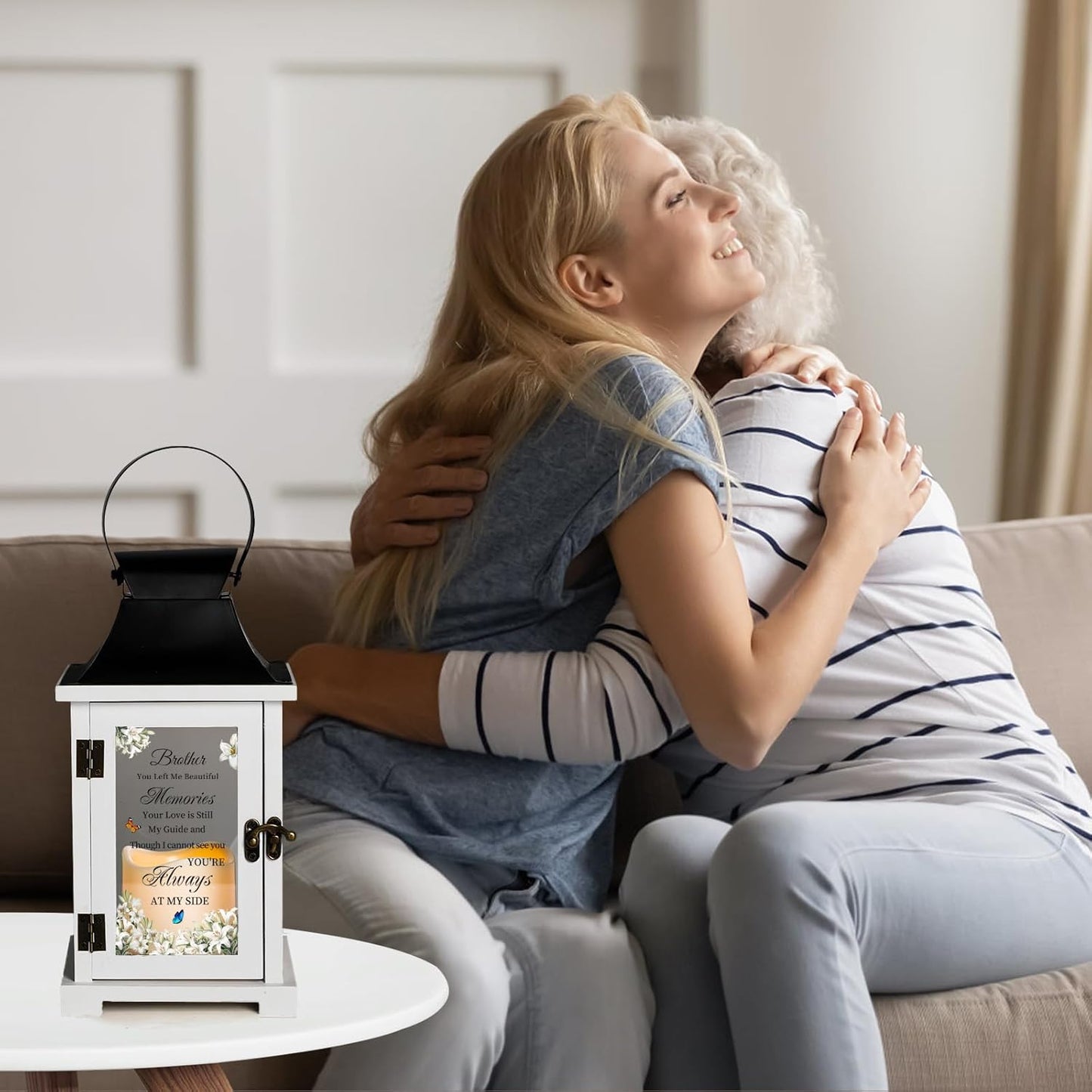 Memorial Lantern Bereavement Sympathy Gifts in Memory of Loved One Memorial Gifts for Loss of Brother Remembrance Gifts for Loss of Brother with LED Candle