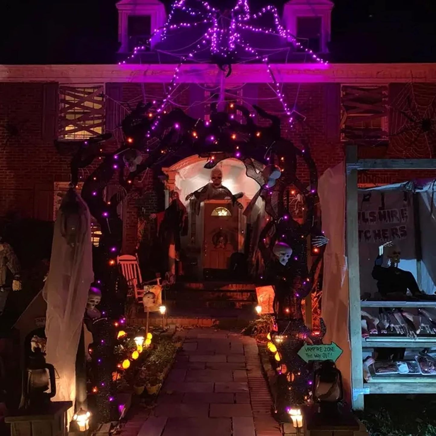 Dazzle Bright Purple Halloween Fairy String Lights, 4 Pack Total 80FT 240LED Copper Wire Battery Operated Waterproof Lights, Halloween Decorations for Indoor Home Outdoor Patio Yard Party Decor