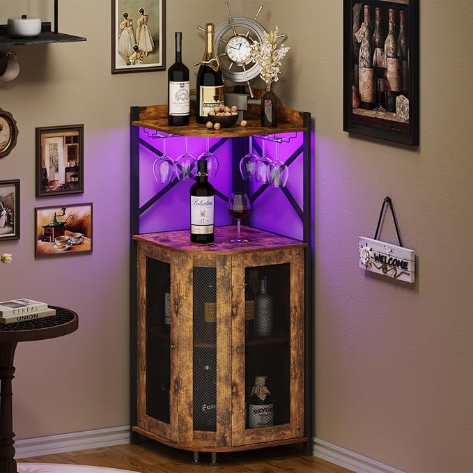 JKsmart Corner Bar Cabinet - Image 9