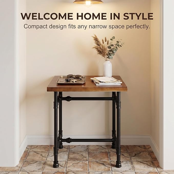 24 Inch Industrial Rustic Iron Pipe Entry Table, End Table, Coffee Table - Image 9
