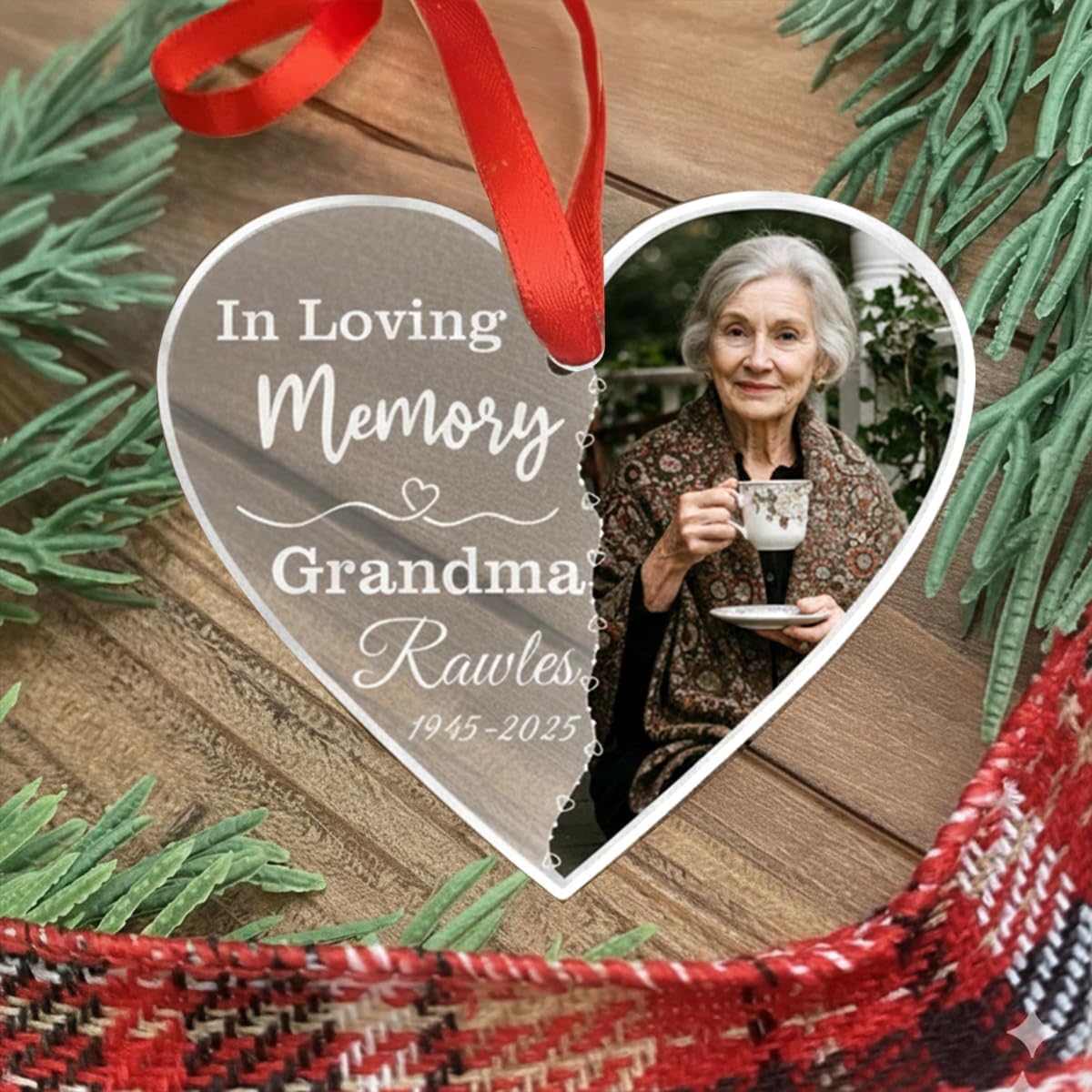 Personalized Memorial Glass Ornament 2025 – I Am Always with You Ornament, Custom Photo Memorial Christmas Ornament, Christmas|Birthday|Anniversary Keepsake for Loss of Loved One (M2)