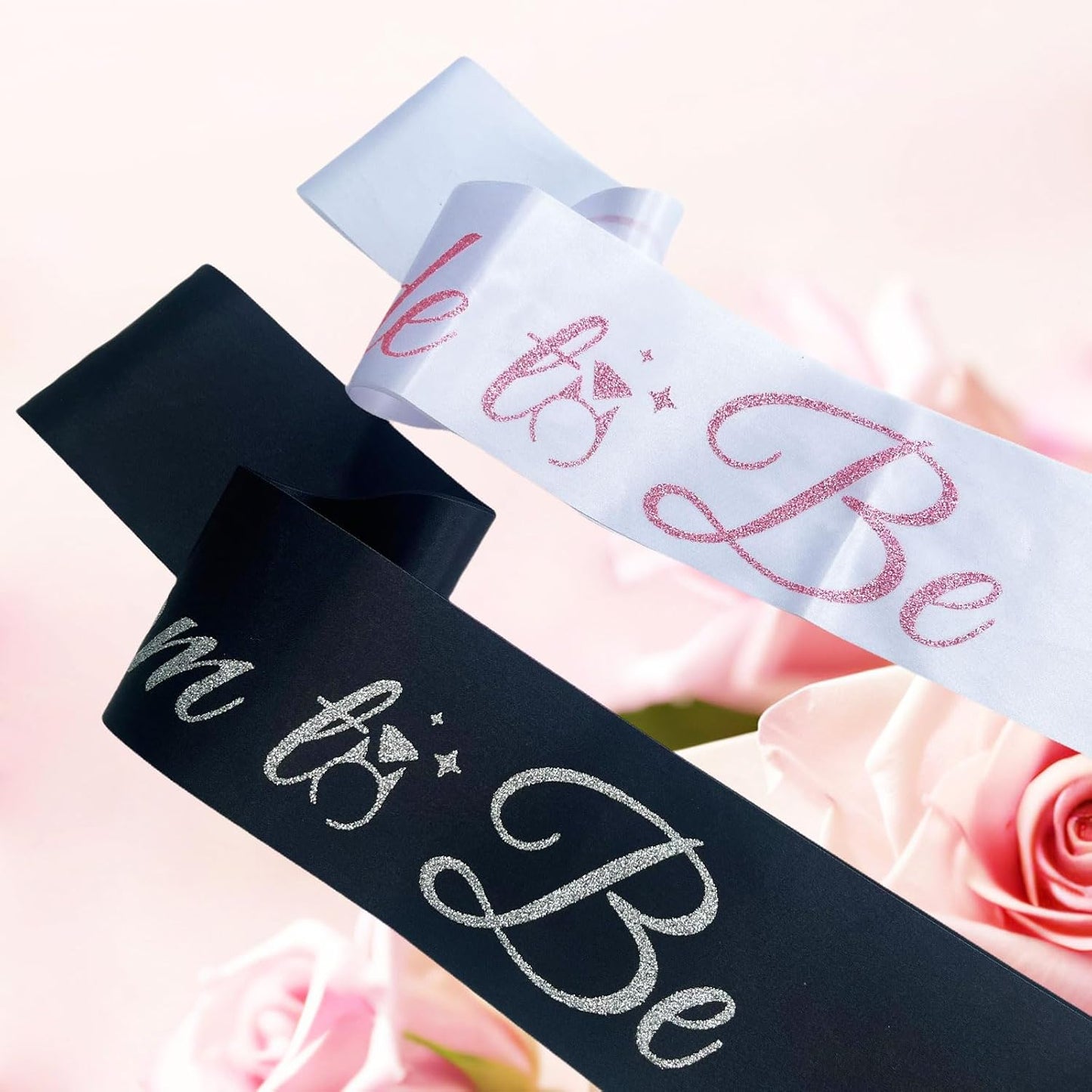Bride Sash Bachelorette Party Bride and Groom to Be Sash for Bridal Shower Wedding Hen Party Decorations Engagement Gifts,White Pink