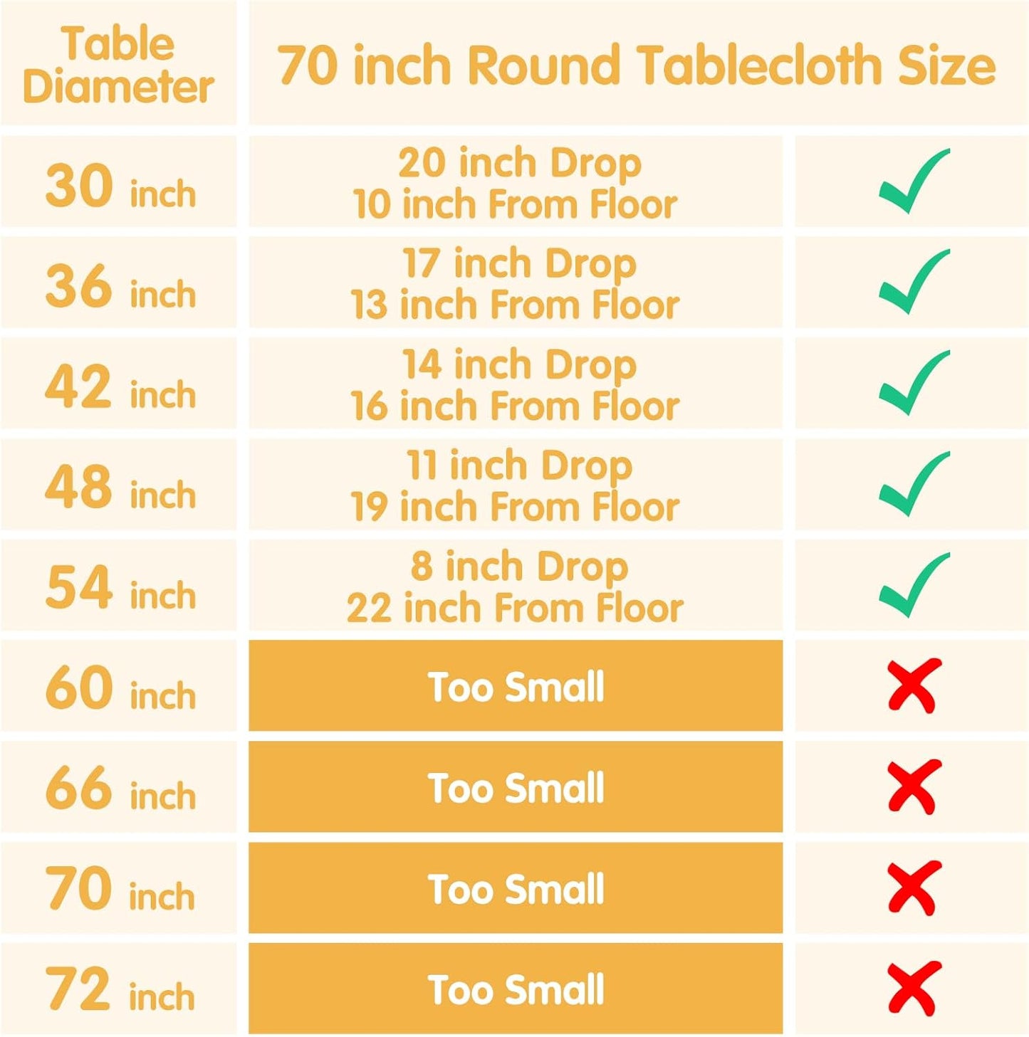 BRILLMAX 6 Pack Beige 70 Inch Round Tablecloths Fit 30" to 54" Tables (8-20" Drop) - Circle Bulk Linen Polyester Fabric Washable Cloth Cover for Wedding Reception Banquet Birthday Party Buffet