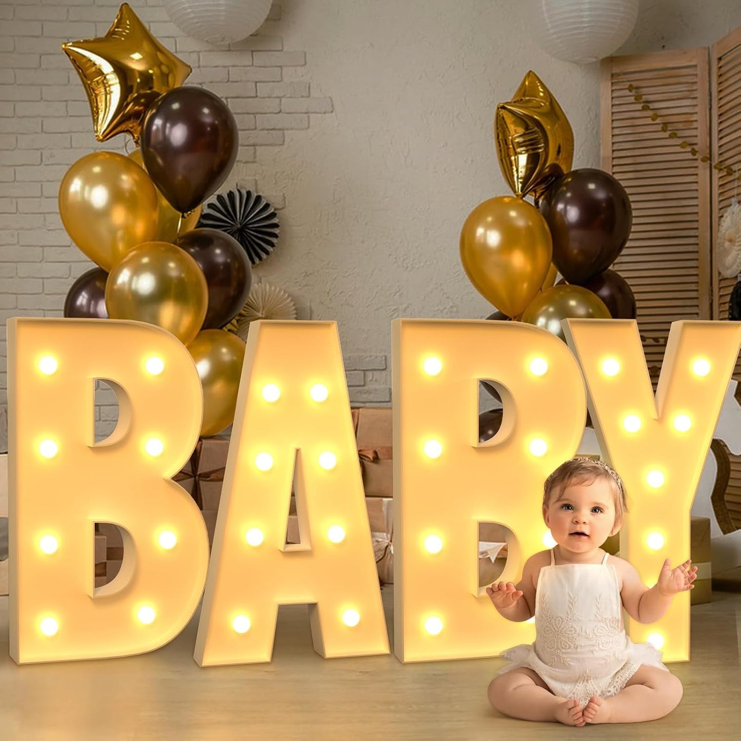 Marquee Letters 3 Feet Tall Large Light Up Letters W Happy Birthday Decorations Wedding Engagement Party Decor Yellow Light Birthday Decorations Balloon Arch Kit Foam Sign W