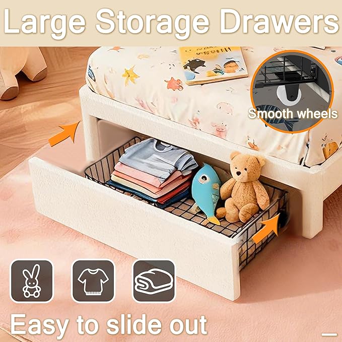 Twin Multifunctional Upholstered Bed,Children’s Bed - Image 9