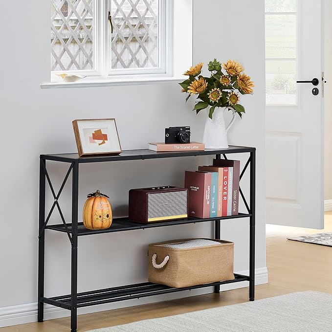 Hoctieon Industrial Console Table, 3 Tier Entryway Table, Hallway Table - Image 10