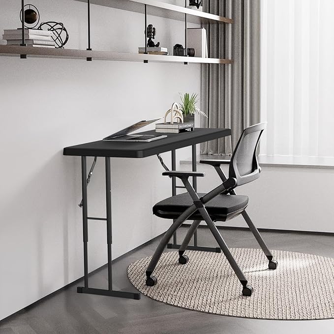 VINGLI 4 FT Narrow Folding Table, Home Work - Image 10