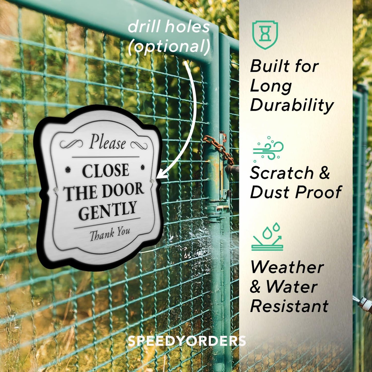 Custom Outdoor Signs - Personalized Aluminum - Waterproof Made in USA - Design 3 Metallic Silver 24x24 In