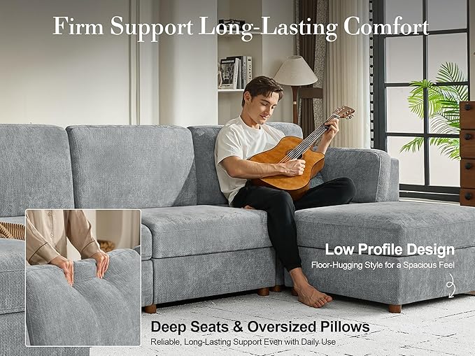 Oversized Modular Sectional Sofa, Solid Wood Frame Sofa, Removable Washable - Image 9