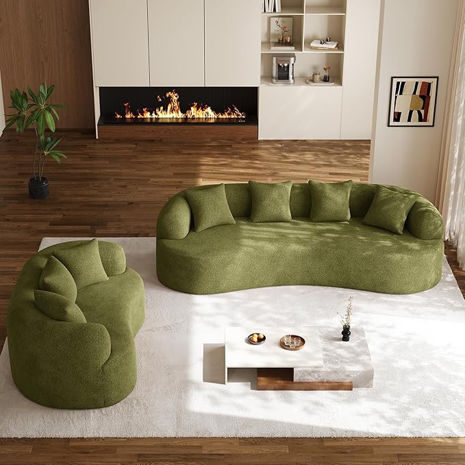 68.5" Loveseat Sofa for Living Room, Modern Luxury Plush Chenille Extra Deep - Image 9