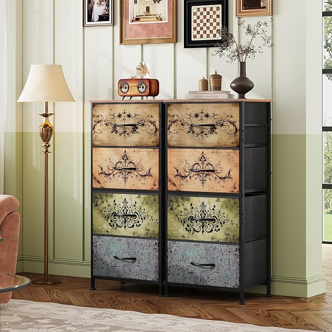 WLIVE Dresser with 4 Drawers, Storage Tower, Organizer Unit, Fabric Dresser - Image 8