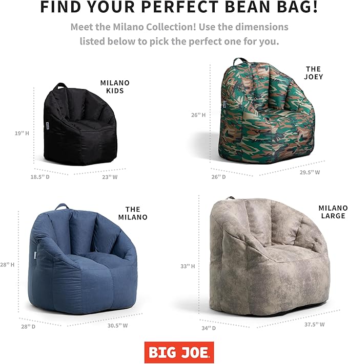 Big Joe Milano Bean Bag Chair for Kids, Ultra-Soft Mauve Plushie Polyester Blend - Image 8