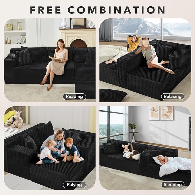 Modular Sectional Sofa Cloud Sectional Couch, Deep Seat Memory Foam Plush - Image 7