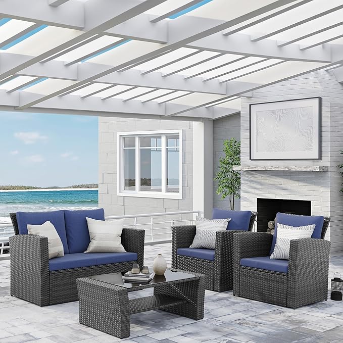 Wisteria Lane Patio Furniture Set, Wicker Outside Outdoor Furniture - Image 9