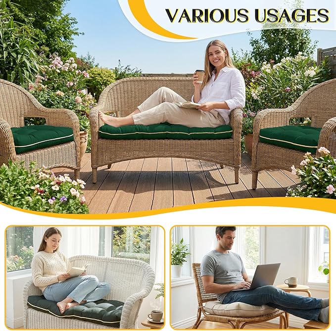 1 MIDDLE ONE Wicker Chair Cushions 3 Pieces Set - Image 7