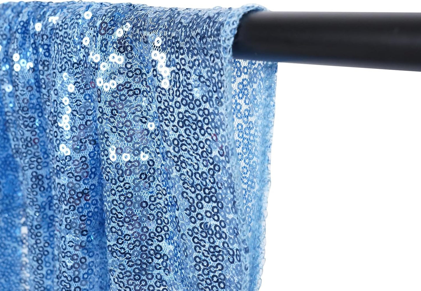 Poise3EHome 6FT x 8FT Sequin Photography Backdrop Curtain for Party Decoration, Baby Blue