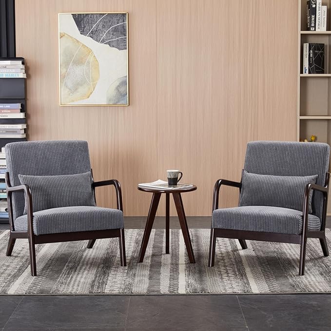 Beige Midcentury Modern Accent Chair - Image 8
