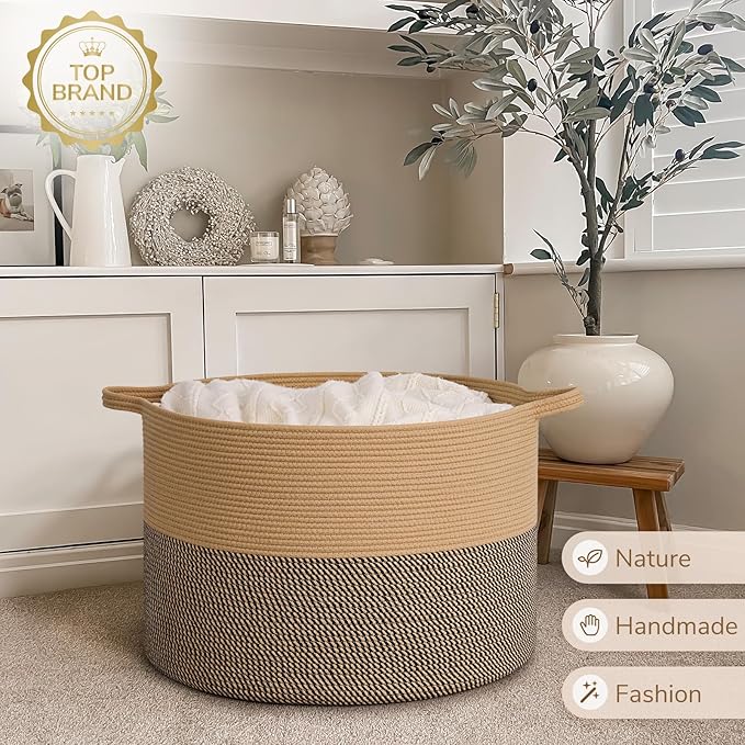 INDRESSME 115L Extra Large Blanket Basket, Woven Baskets - Image 7