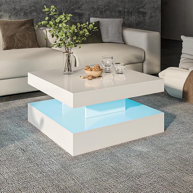 HedoAjim White LED Coffee Table - Image 8