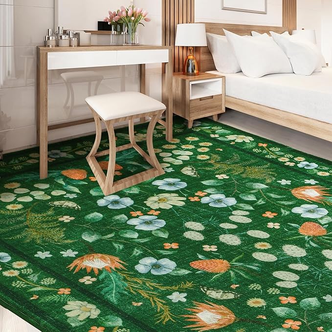 Area Rug for Living Room, Non-Slip Vintage Carpet for Home Office Nursery - Image 9