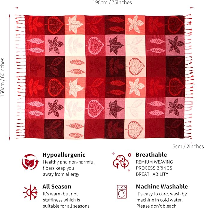 Bohemian Chenille Jacquard Tassel Throws - Image 7