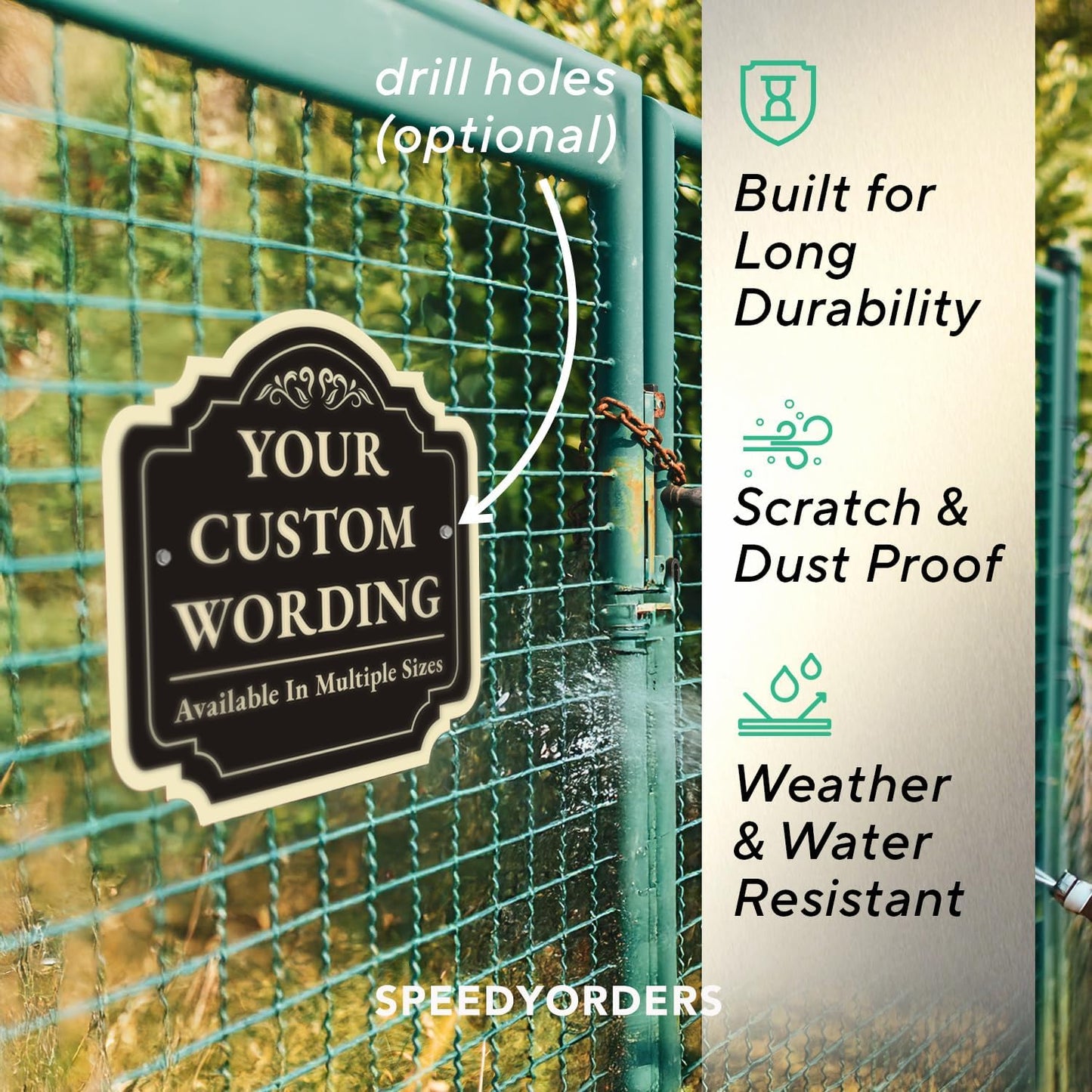 Custom Decorative Outdoor Metal Sign - Personalized Aluminum - Design 2 Black Charcoal 24x24 In - Waterproof Made In USA