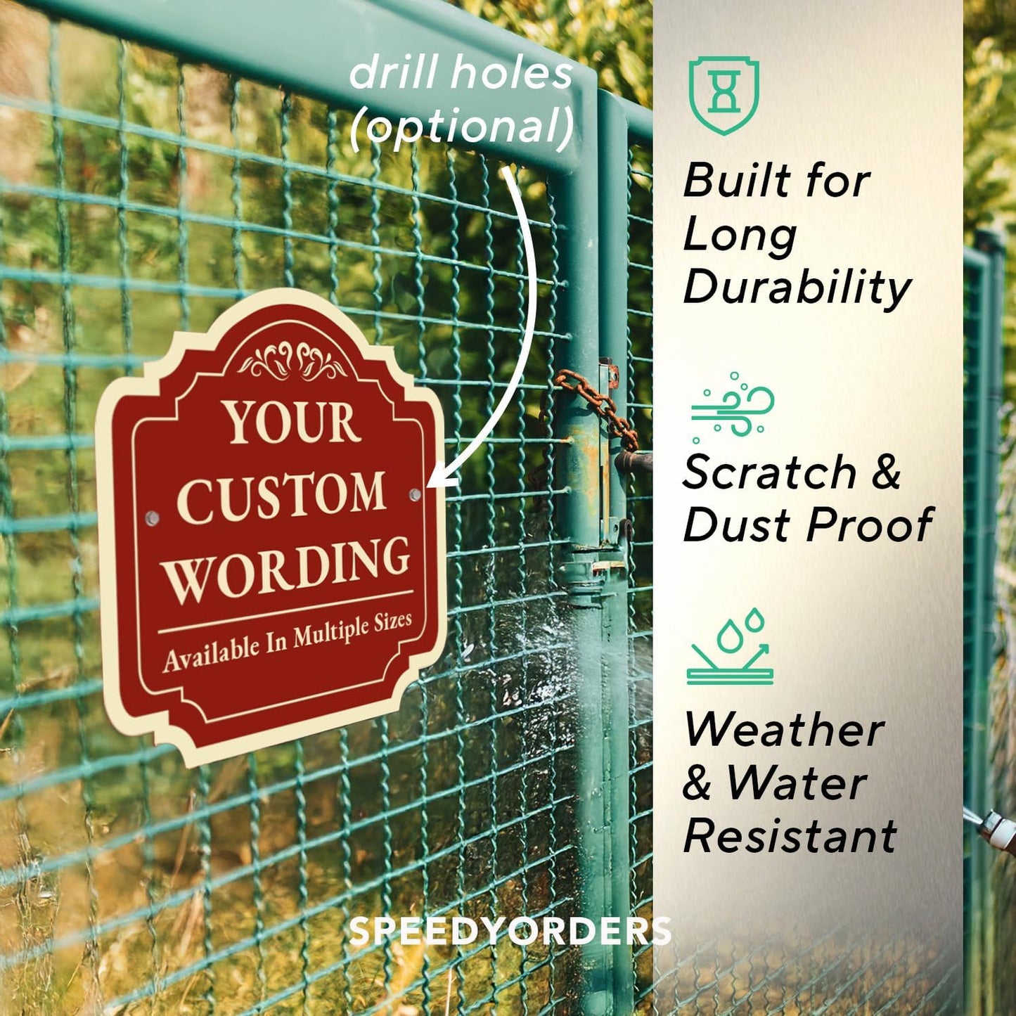 Custom Decorative Outdoor Metal Sign - Personalized Aluminum Driveway Sign, Waterproof, Made in USA - Design 2 Red Brick 18x18 In