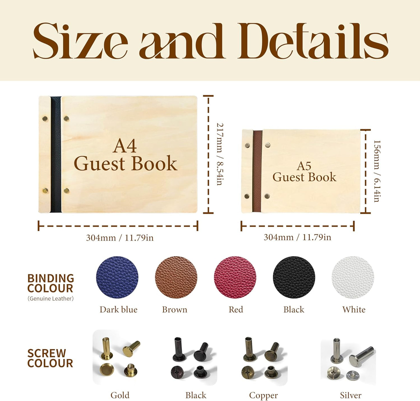 Personalized Wooden Wedding Guest Book, Custom Reception Sign Wooden Guestbook, Wedding Anniversary Birthday Decoration Supplies, Ideal for Photo Wedding Album, Photobooth Guestbook (Natural Wood)