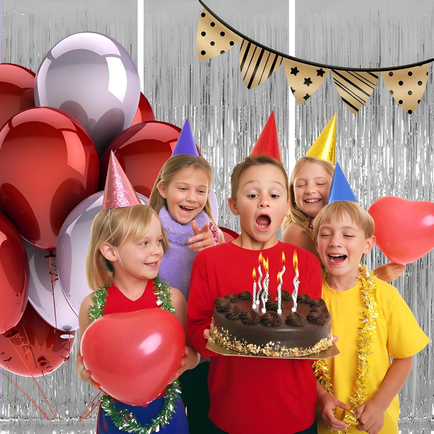 Keyali 3 Pack 3.3 * 8.3 ft Foil Curtain Metallic Tinsel Fringe Curtains Photo Booth Props Backdrop for Birthday Wedding Engagement Baby Shower Christmas Holiday Celebration Partyl,Silvery