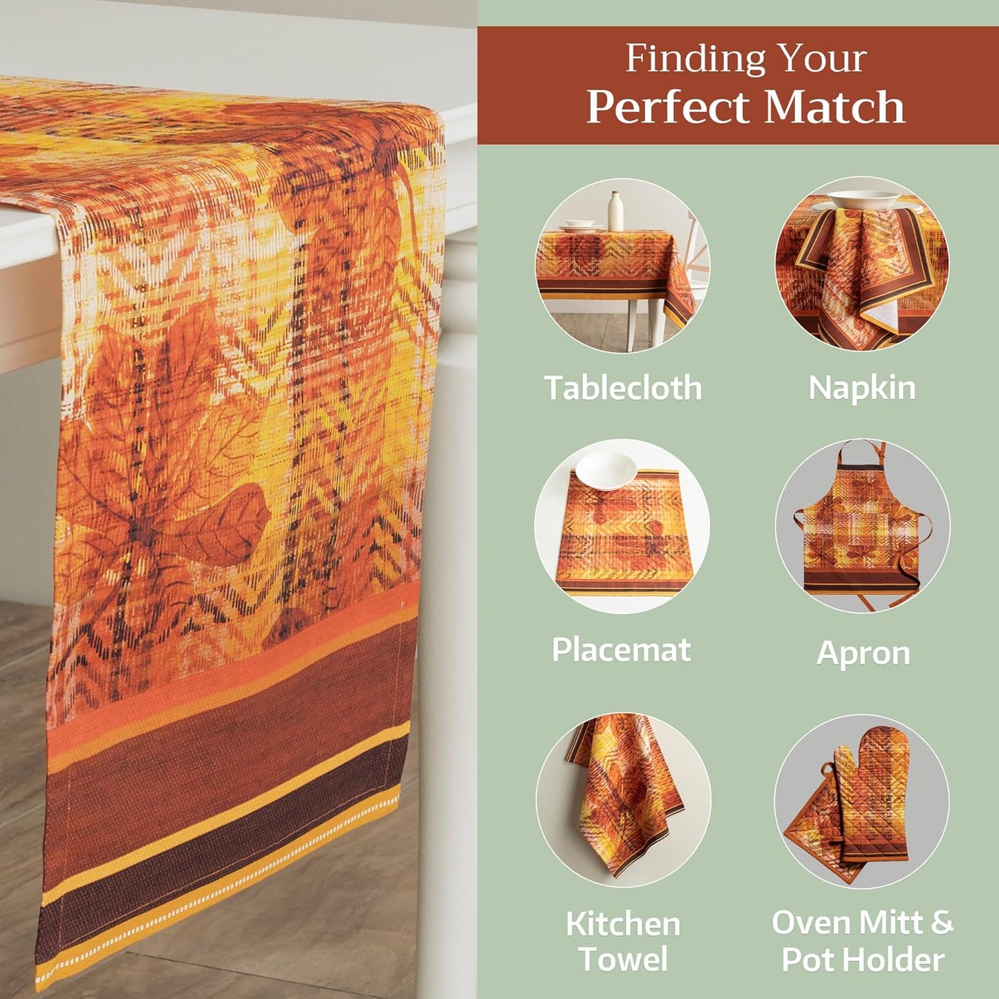 Maison d'Hermine Table Runner 100% Cotton Single Layer Table Runners 108 inches Long Decorative for Home Kitchen Dining Party Baby Shower Wedding Bridal Shower (Thanksgiving Tartan, 14.50" x 108")