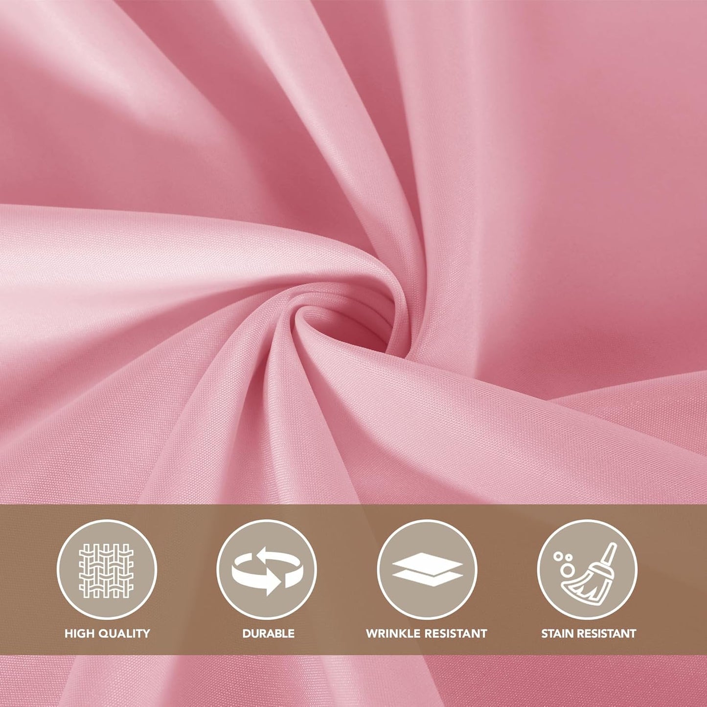 sancua Small Square Tablecloths 36x36 Inch - Pink Table Cloth for Square or Round Tables, Washable Polyester Fabric Table Cover for Nightstand End Bedside Tables