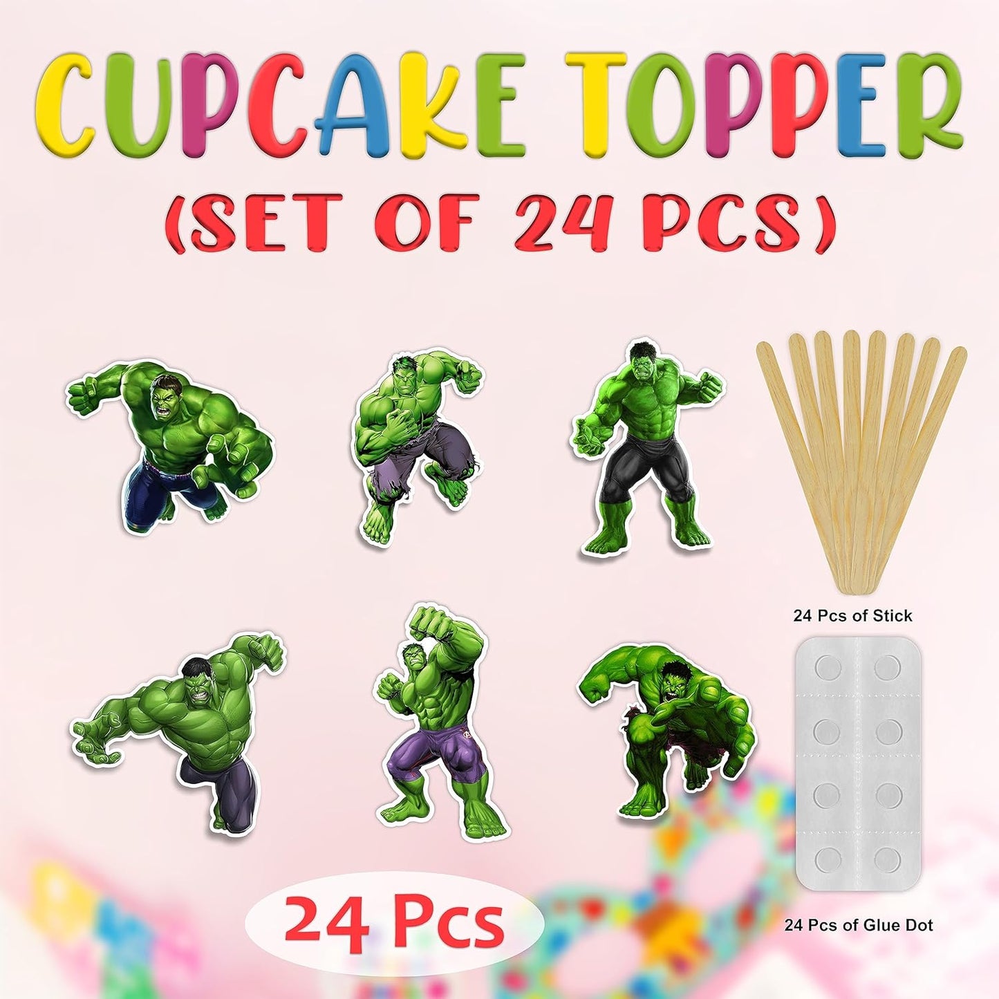 "Hlk Cupcake Topper β Superhero Theme Birthday Party Decoration β Cartoon Character Cupcake Picks for Birthday Party, Boys and Girls Superhero Theme Celebrations, Cake Decoration, and Party Supplies"