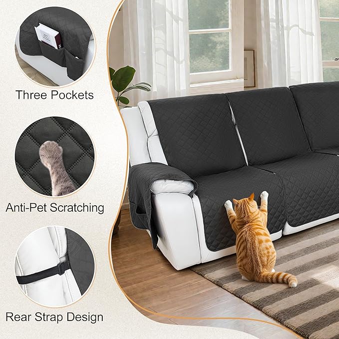 HDCAXKJ 100% Waterproof Reclining Sectional Couch Covers L Shape Recliner Sofa - Image 7