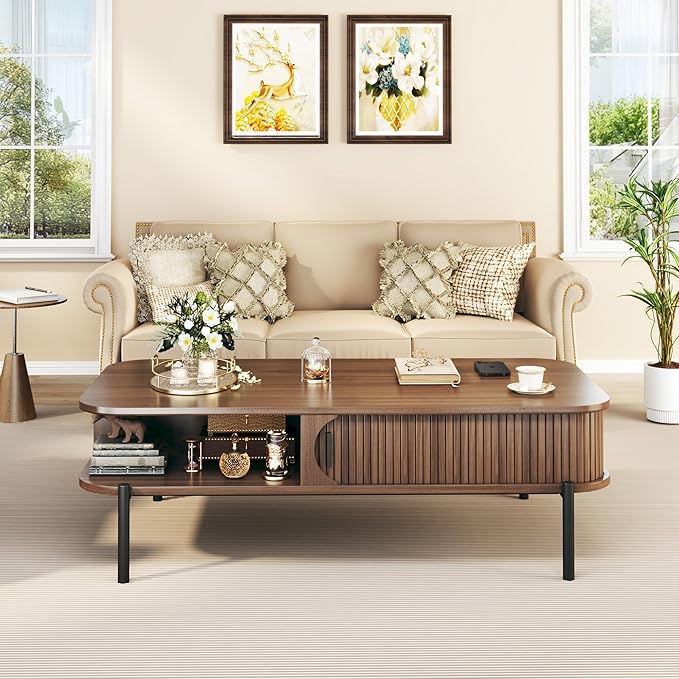 Coffee Table, 47.2" Mid Century Modern Coffee Tables - Image 7