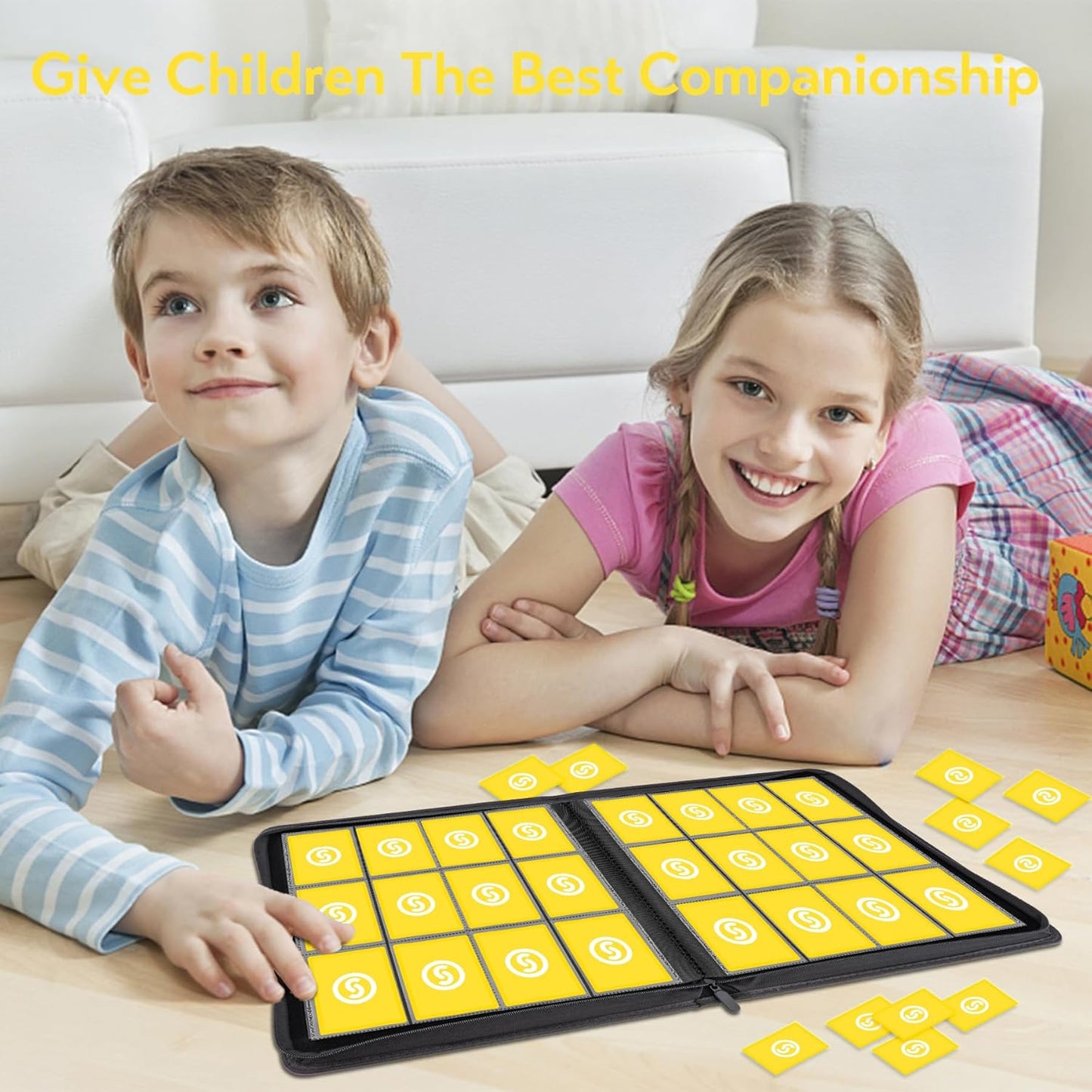 SMYV 12 Pocket Trading Card Binder, Premium PU Cover Card Binder for 720 Cards, Ringless Side Loading Card Collection Album Folders for MTG, TCG, Game Cards & Sports Cards (Yellow)