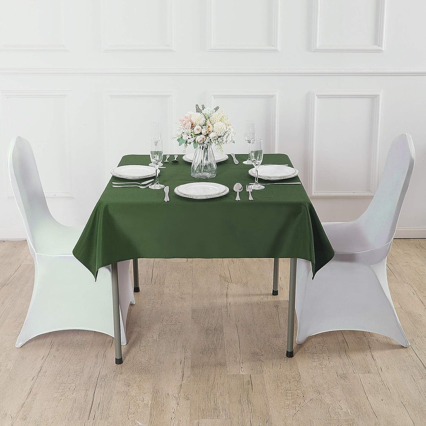 Cupuamon Square Tablecloth 90x90 inch Washable Polyester Fabric Table Cloth for Wedding Party Dining Banquet Decoration(90x90,Willow)